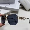 VERSACE 2025 Women's Square Frame Oversized Sunglasses, European Fashion Style, Carved Design, Xiaohongshu Trend