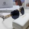 VERSACE 2025 Women's Square Frame Oversized Sunglasses, European Fashion Style, Carved Design, Xiaohongshu Trend