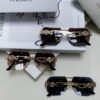 VERSACE 2025 Women's Square Frame Oversized Sunglasses, European Fashion Style, Carved Design, Xiaohongshu Trend