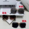 VERSACE 2025 Women's Square Frame Oversized Sunglasses, European Fashion Style, Carved Design, Xiaohongshu Trend