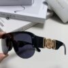 Versace Men's One-Piece Aviator Sunglasses, Retro Oversized Unisex Fashion Shades