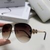Versace 2025 Luxury Women's Pilot Engraved Sunglasses, European Style Star Same-style Travel Driving Frog Mirror VE2250 Eyewear
