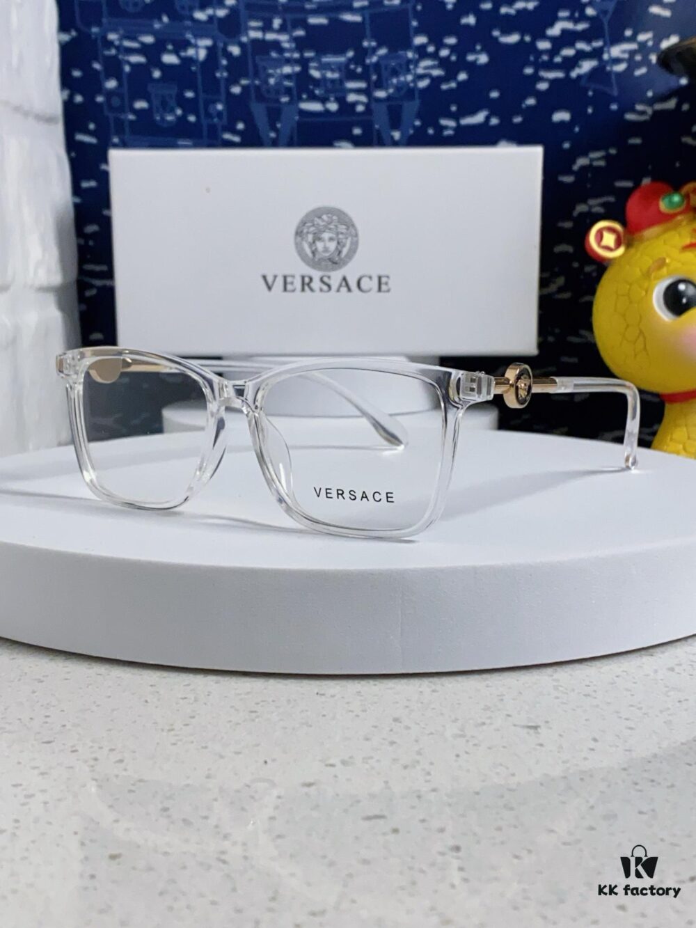 Versace Women's Square Logo Sunglasses Fashionable Unisex Optical Frame