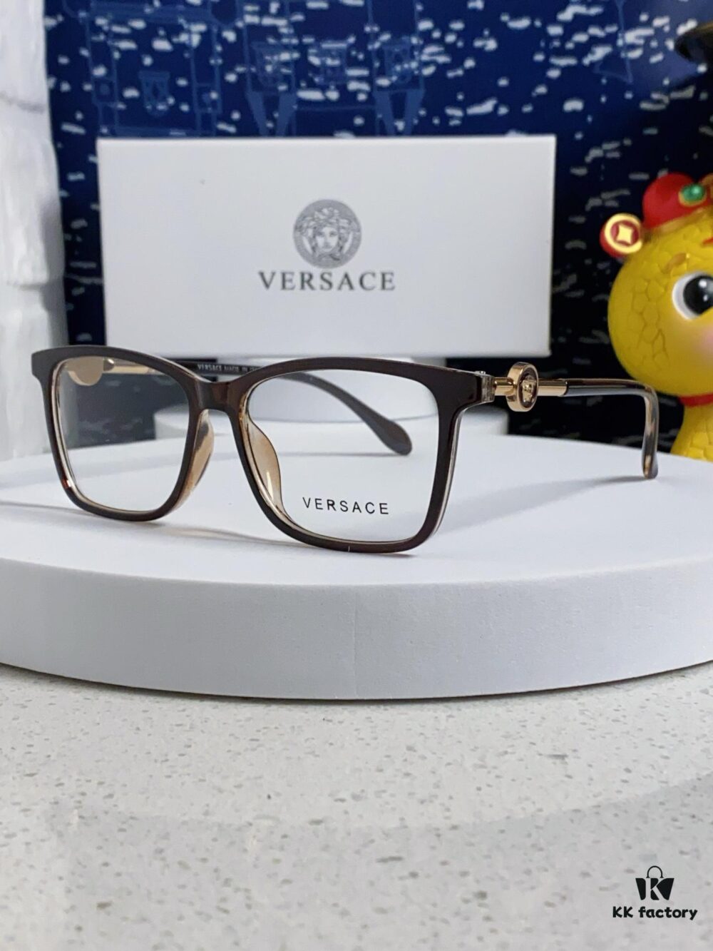 Versace Women's Square Logo Sunglasses, Fashionable Unisex Optical Frame, Suitable for Daily Wear