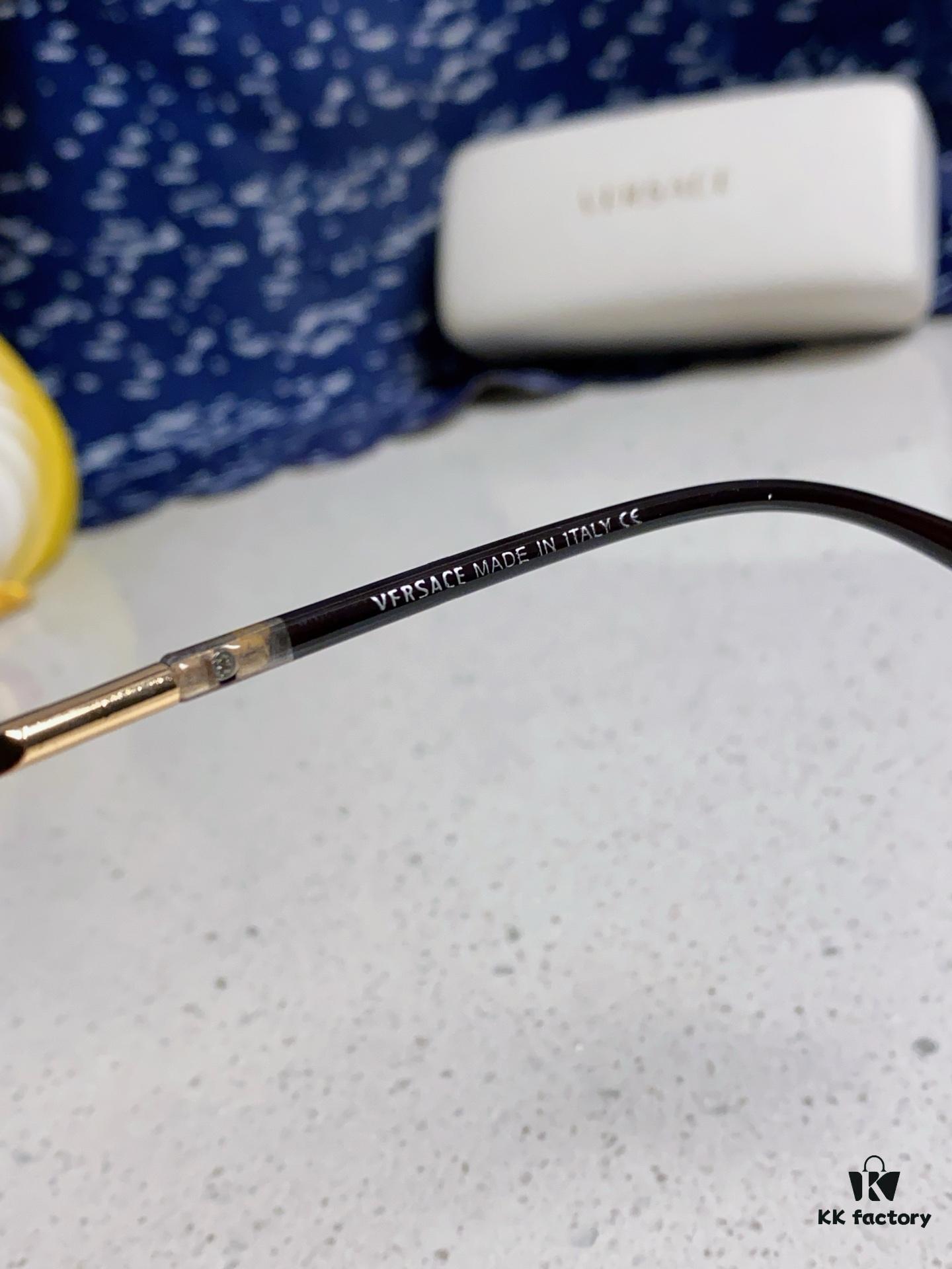 Versace Women's Square Logo Sunglasses, Fashionable Unisex Optical Frame, Suitable for Daily Wear