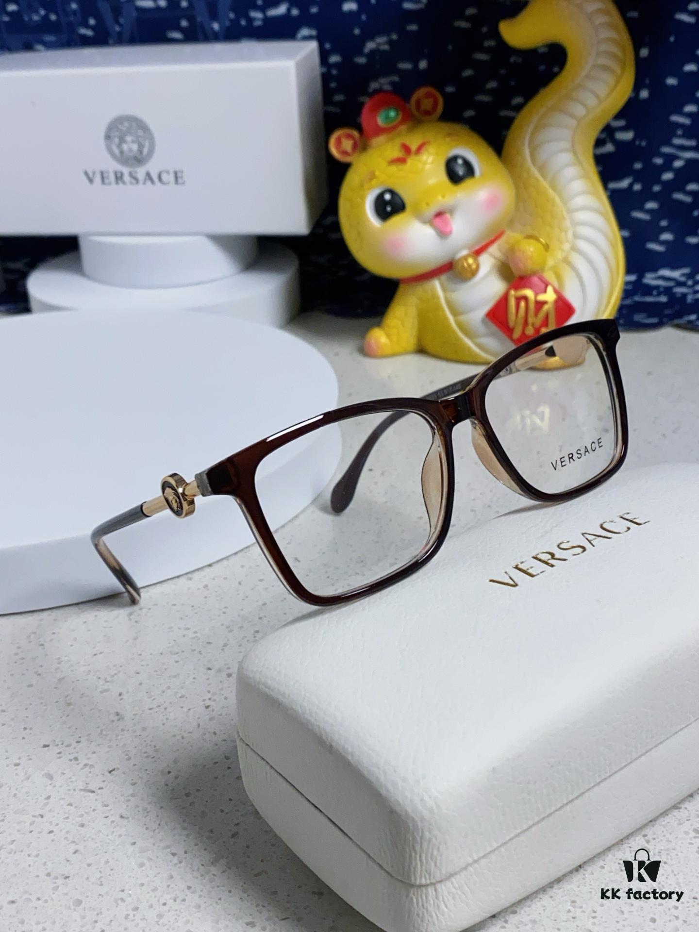 Versace Women's Square Logo Sunglasses, Fashionable Unisex Optical Frame, Suitable for Daily Wear