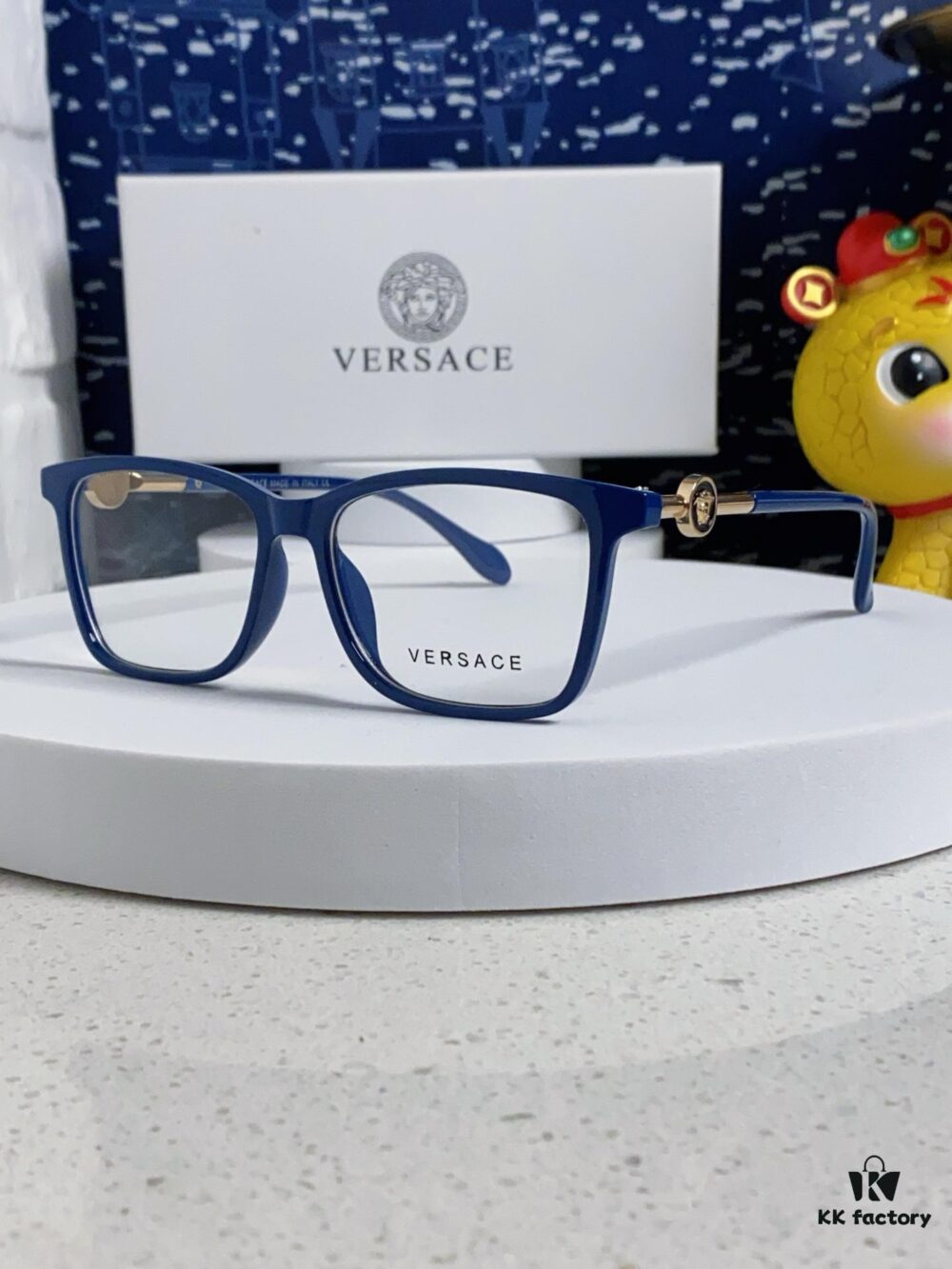 Versace Women's Square Logo Sunglasses, Fashionable Unisex Optical Frame, Stylish Eyewear for Men and Women