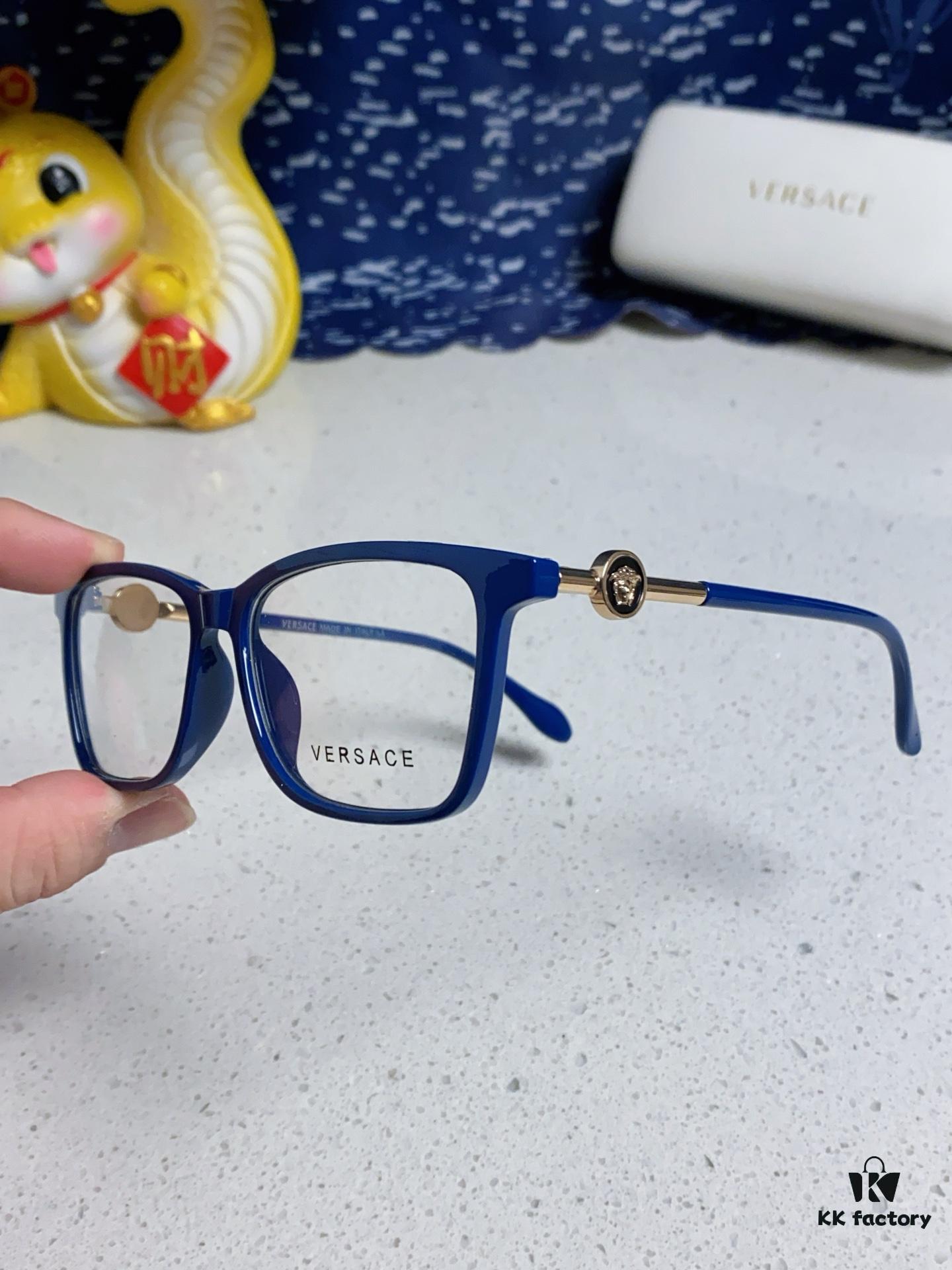 Versace Women's Square Logo Sunglasses, Fashionable Unisex Optical Frame, Stylish Eyewear for Men and Women