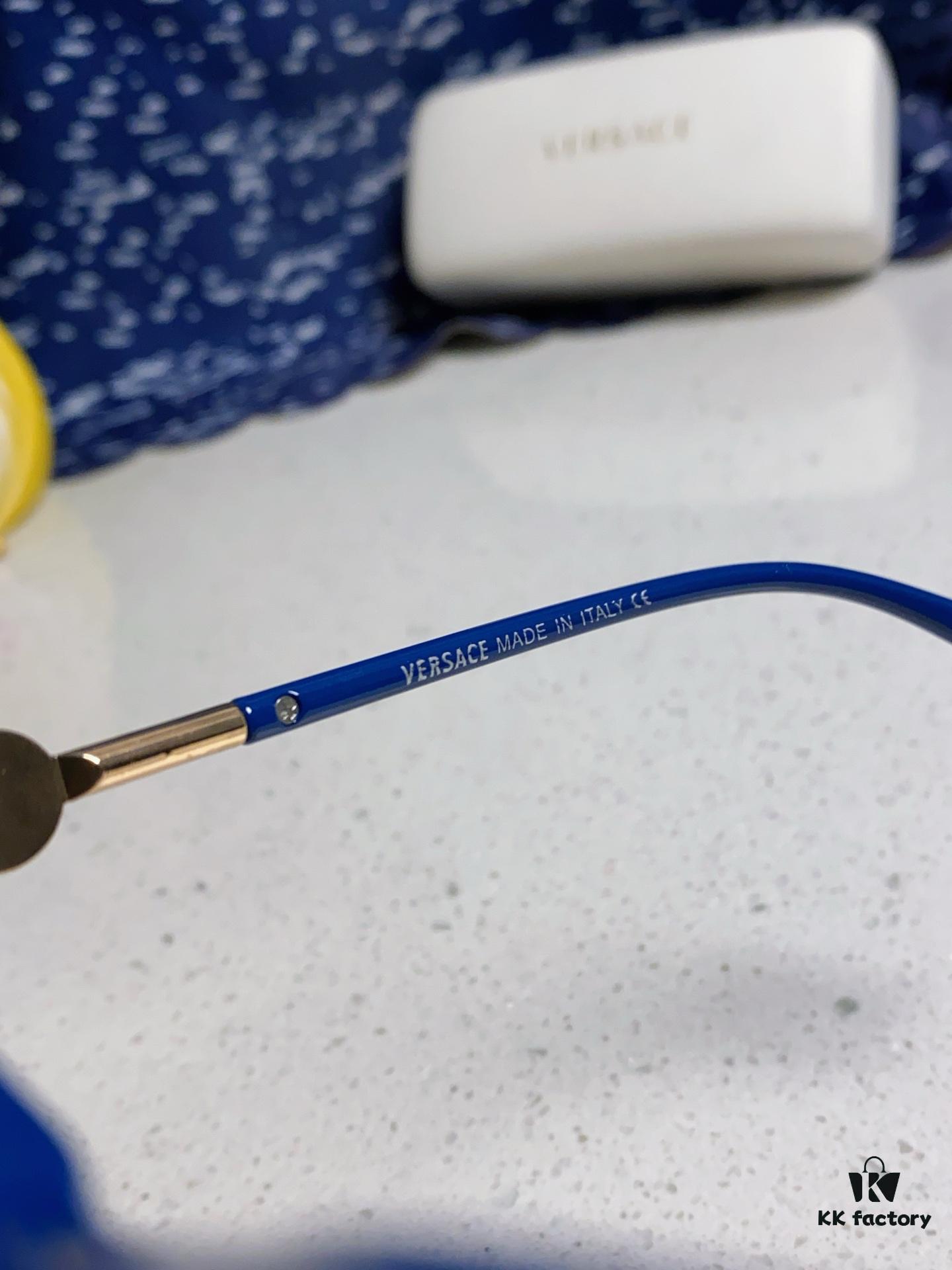 Versace Women's Square Logo Sunglasses, Fashionable Unisex Optical Frame, Stylish Eyewear for Men and Women