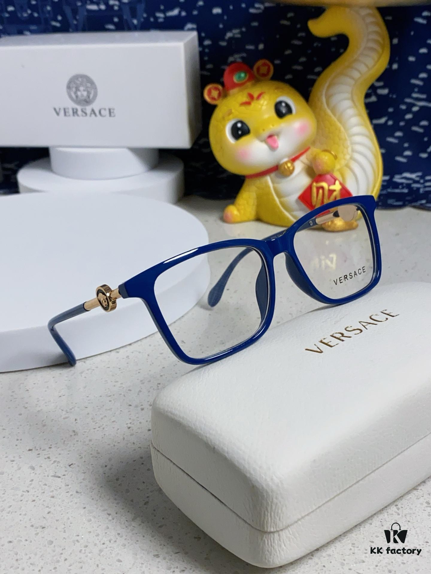 Versace Women's Square Logo Sunglasses, Fashionable Unisex Optical Frame, Stylish Eyewear for Men and Women