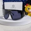 Versace 2025 New Arrival European and American Style One-Piece Sunglasses, Fashionable Oversized Hollow-Out Sunglasses for Men and Women