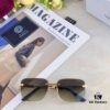 Versac* European and American Style Square Avant-garde Individualistic Small Frame Sunglasses Ins Frameless Ultra-Cool Trendy UV Protection Sunglasses