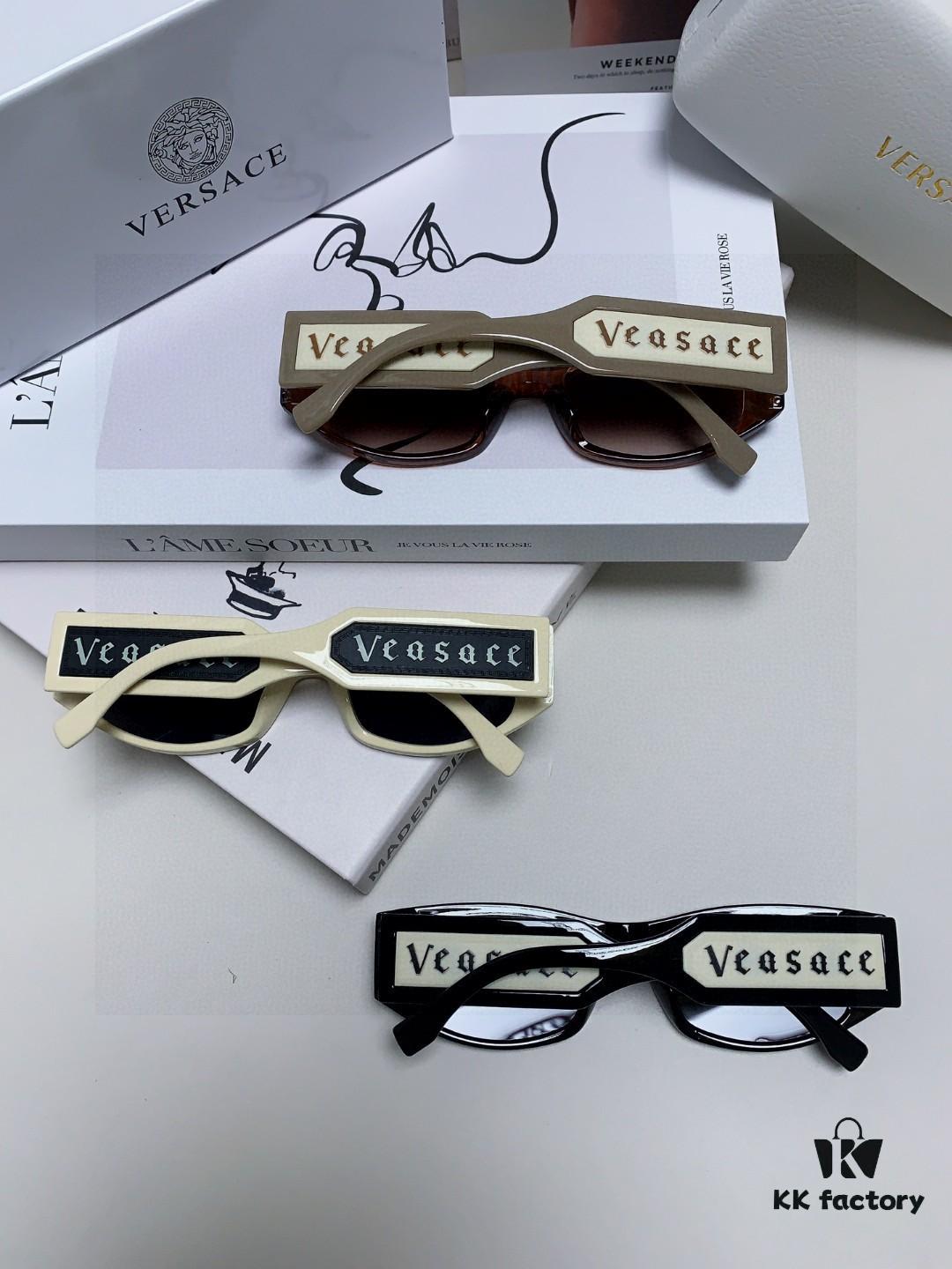 Versace 2025 New Arrival Small-Frame Sunglasses for Women, Stylish Letter Design Unisex Square Sunglasses, Retro and Unique Eyewear for Men and Women