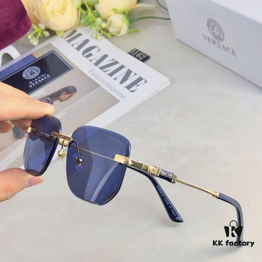 Versac* European and American Style Square Avant-garde Individualistic Small Frame Sunglasses Instagram Unframed Super Cool Influencer Sunglasses UV Protection Sunglasses Sun Glasses