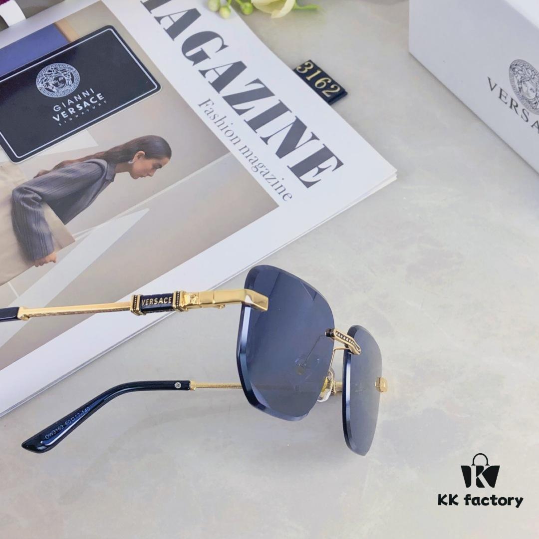 Versac* European and American Style Square Avant-garde Individualistic Small Frame Sunglasses Instagram Unframed Super Cool Influencer Sunglasses UV Protection Sunglasses Sun Glasses