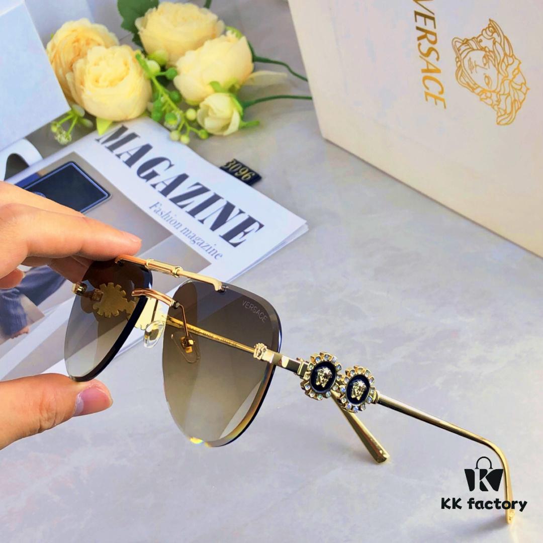 Versac* New Arrival Metal Sunglasses Fashion Trend Unisex Aviator Shades European and American Business Retro Sun Glasses