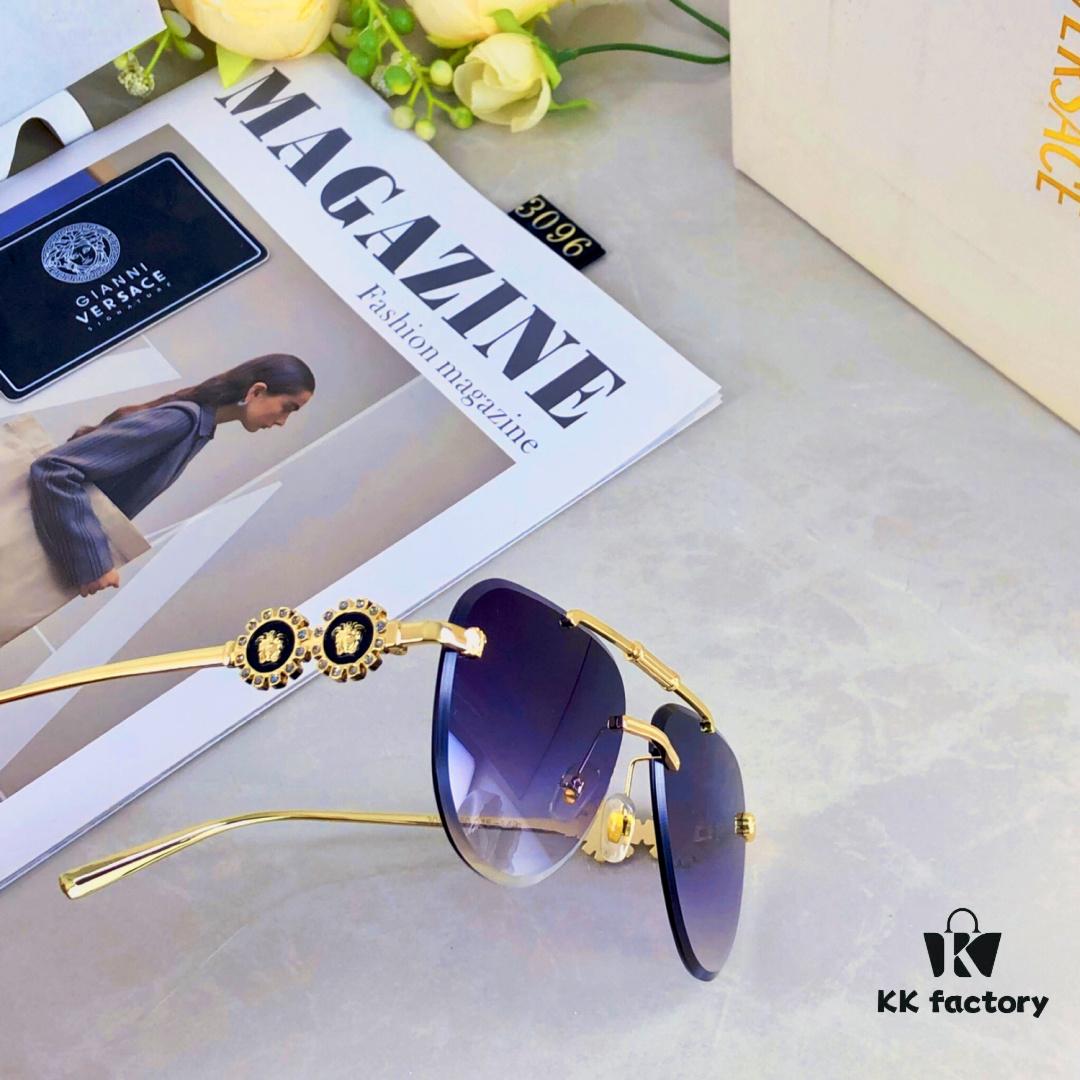 Versac* New Arrival Metal Sunglasses Fashion Trend Unisex Aviator Shades European and American Business Retro Sun Glasses