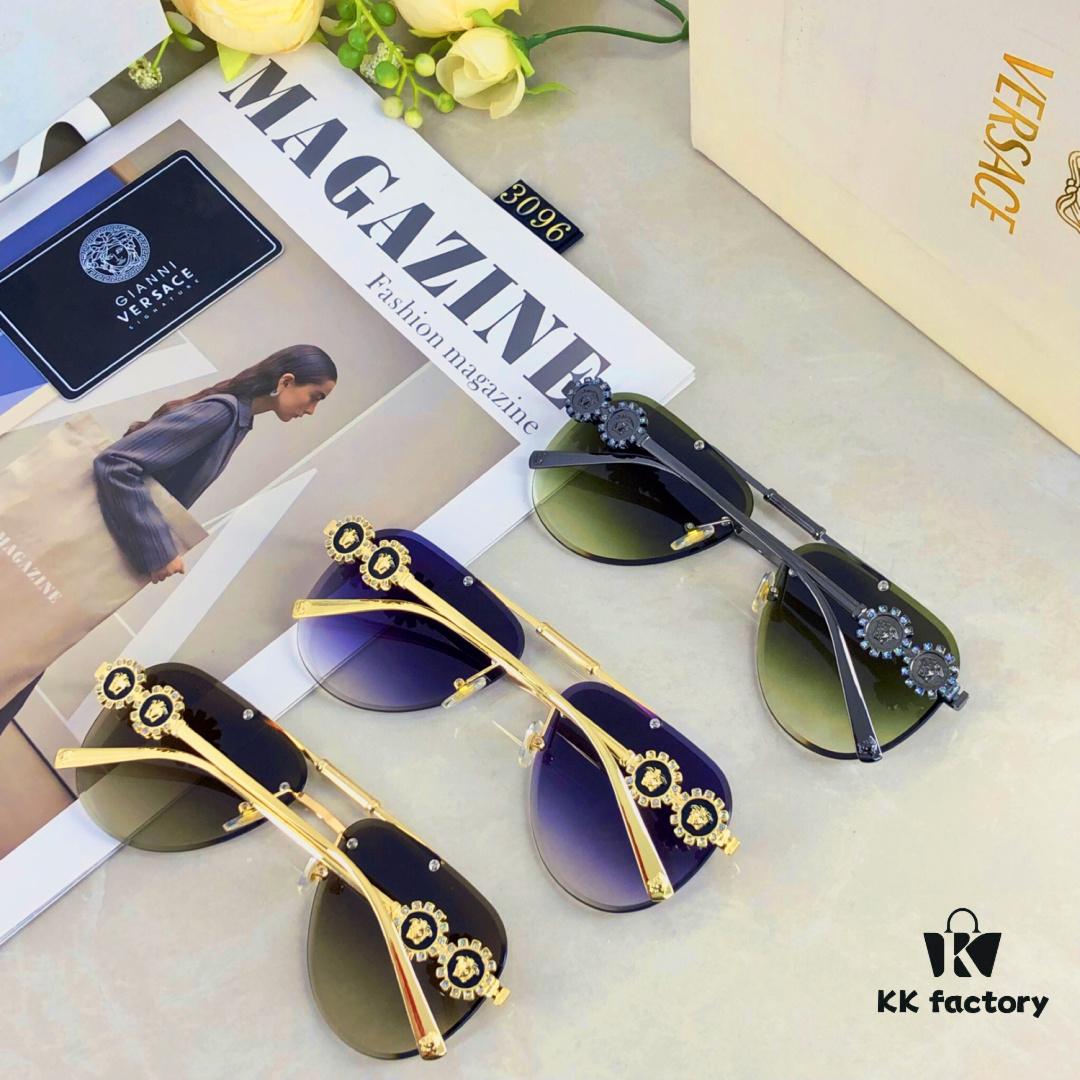 Versac* New Arrival Metal Sunglasses Fashion Trend Unisex Aviator Shades European and American Business Retro Sun Glasses