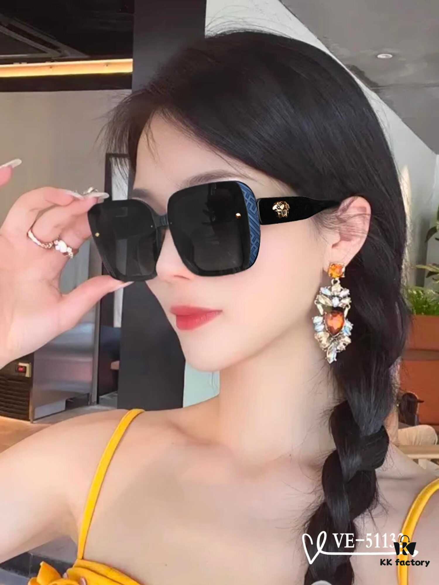 Versace - TR90 Lightweight Sunglasses with Polarized Lenses, Stylish Design for Travel and Driving, Model 51132