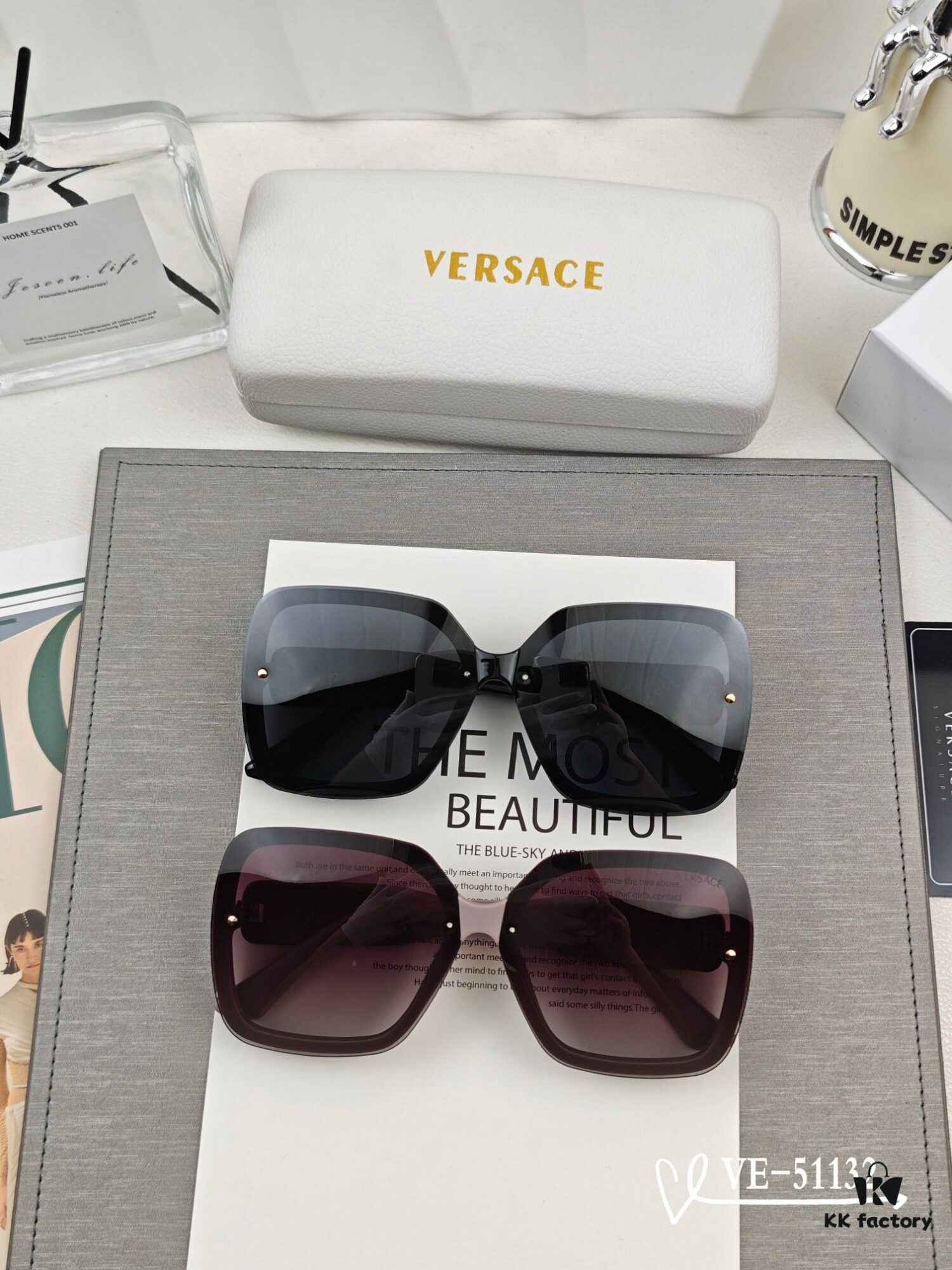 Versace - TR90 Lightweight Sunglasses with Polarized Lenses, Stylish Design for Travel and Driving, Model 51132