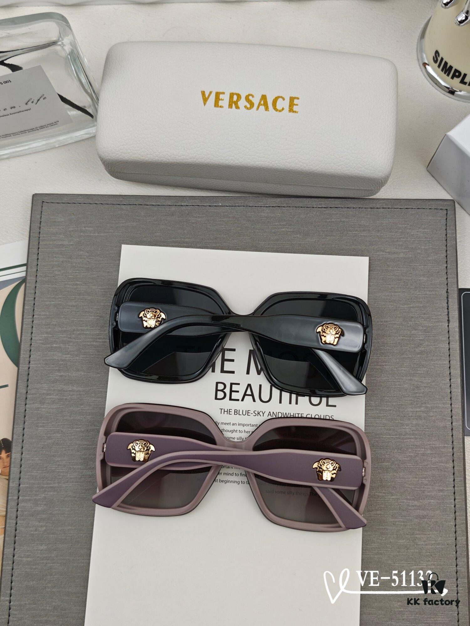 Versace - TR90 Lightweight Sunglasses with Polarized Lenses, Stylish Design for Travel and Driving, Model 51132