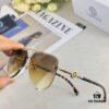 Versace 2025 New Arrival Classic Metal Frameless Men's Sunglasses, Fashionable UV-Protective Driving Shades
