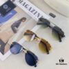 Versace European and American Style Double-Bridge Frameless Sunglasses, INS High-End Fashionable Influencer Street Snap Frog Sunglasses