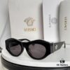VERSACE Elliptical Design Sunglasses with Golden Medusa Studs and Columnar Temples