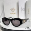 VERSACE Elliptical Design Sunglasses with Golden Medusa Studs and Columnar Temples