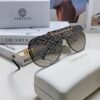 Versace 2024 New Fashion Oversized Letter Sunglasses for Women, UV-Protective One-Piece Tinted Lenses, Unisex Stylish Sun Glasses