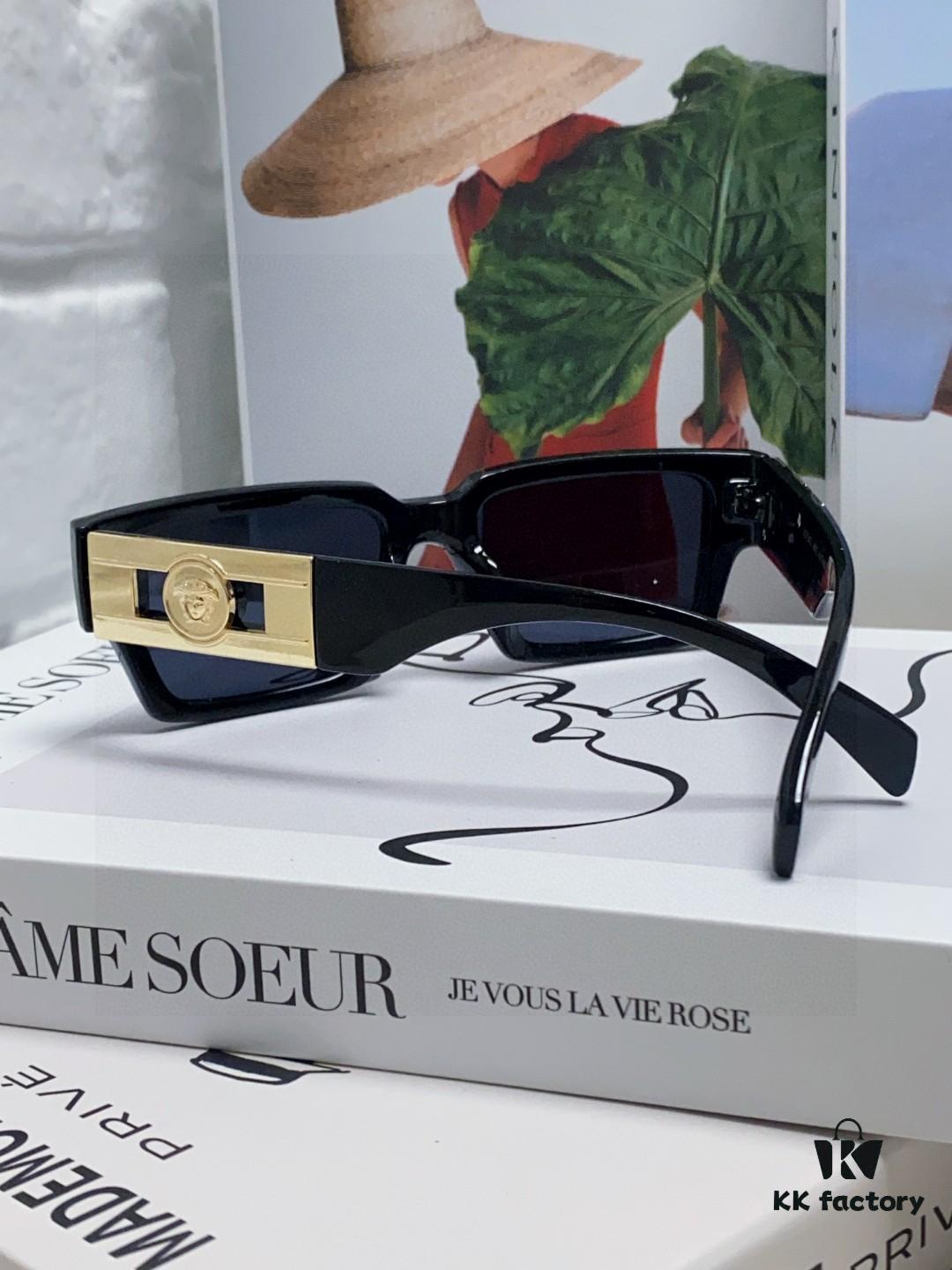 Versace 2024 New Arrival Influencer Sunglasses for Women, High-End Ins-style Edgy Fashion Hip-Hop Unisex Men's Shades, Couple's Sunglasses