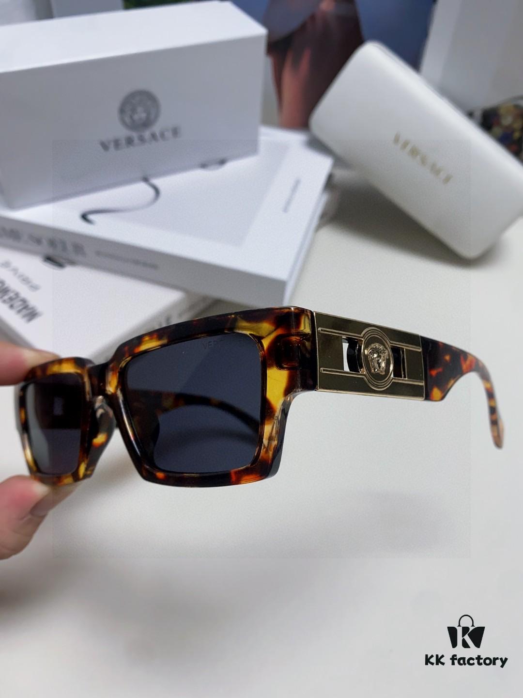 Versace 2024 New Arrival Trendy Sunglasses for Women, High-End Instagram-Worthy Unisex Stylish and Edgy Hip-Hop Fashion Sunglasses for Men and Women, Couple's Eyewear