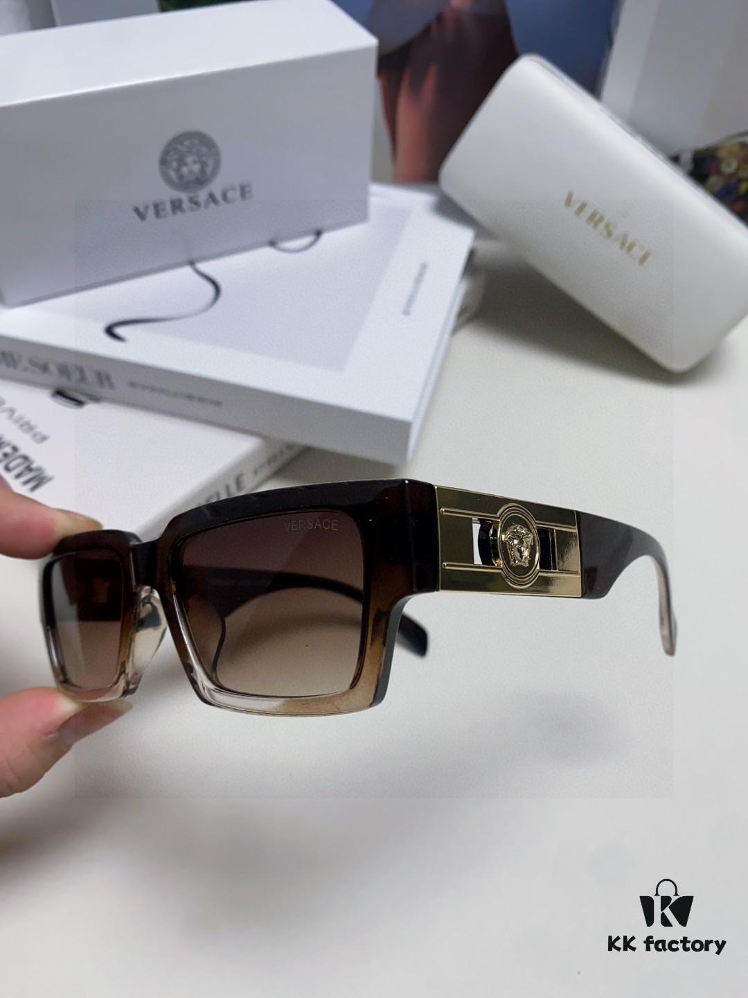 Versace 2024 New Arrival Trendy Sunglasses for Women, High-End Unisex Streetwear Style Hip-Hop Inspired Cool Shades for Men and Women, Couple's Sunglasses