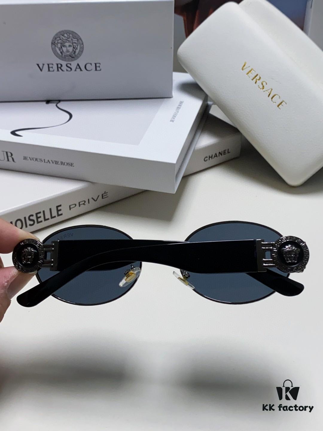 Versace New Retro Oval Sunglasses, Fashionable Unisex Sun Glasses, Celebrity Style