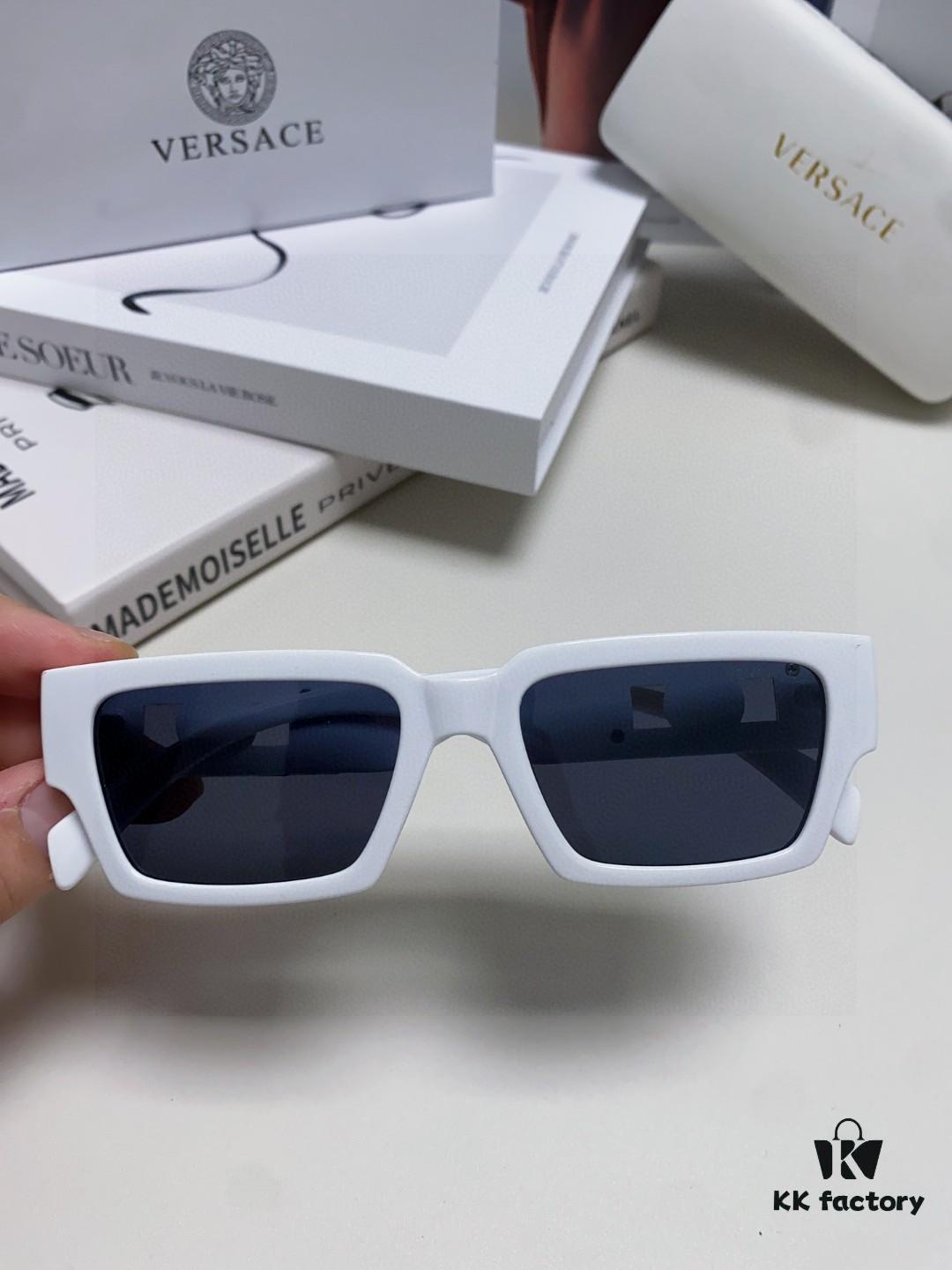 Versace 2024 New Arrival Trendy Sunglasses for Women, High-End Ins Style, Edgy and Fashionable Unisex Hip-Hop Sunwear, Couple's Eyewear