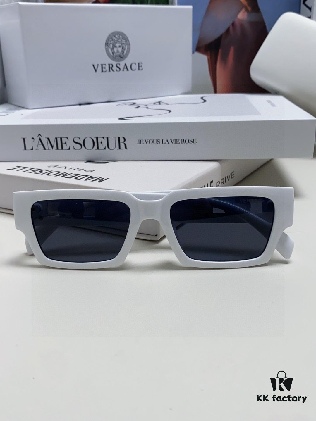 Versace 2024 New Arrival Trendy Sunglasses for Women, High-End Ins Style, Edgy and Fashionable Unisex Hip-Hop Sunwear, Couple's Eyewear