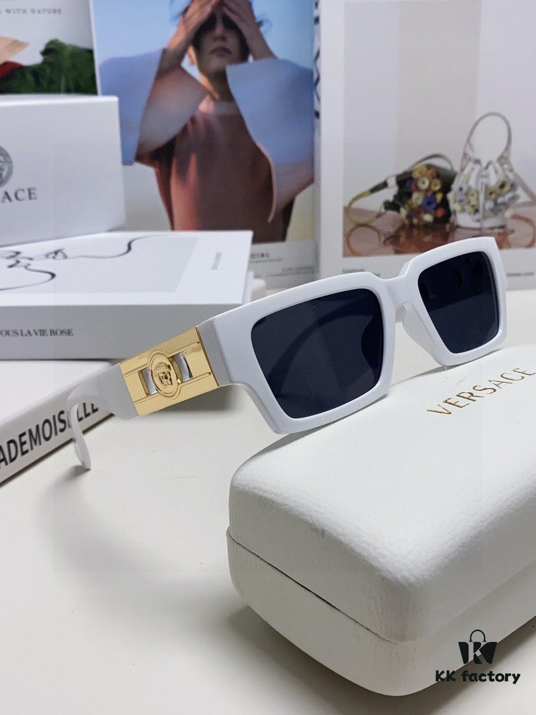 Versace 2024 New Arrival Trendy Sunglasses for Women, High-End Ins Style, Edgy and Fashionable Unisex Hip-Hop Sunwear, Couple's Eyewear