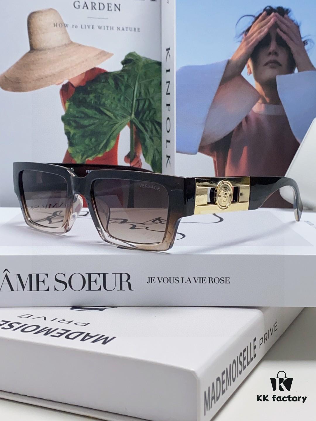 Versace 2024 New Arrival Trendy Sunglasses for Women, High-End Ins Style, Edgy and Fashionable Unisex Hip-Hop Sun Glasses for Men and Women, Couple's Eyewear