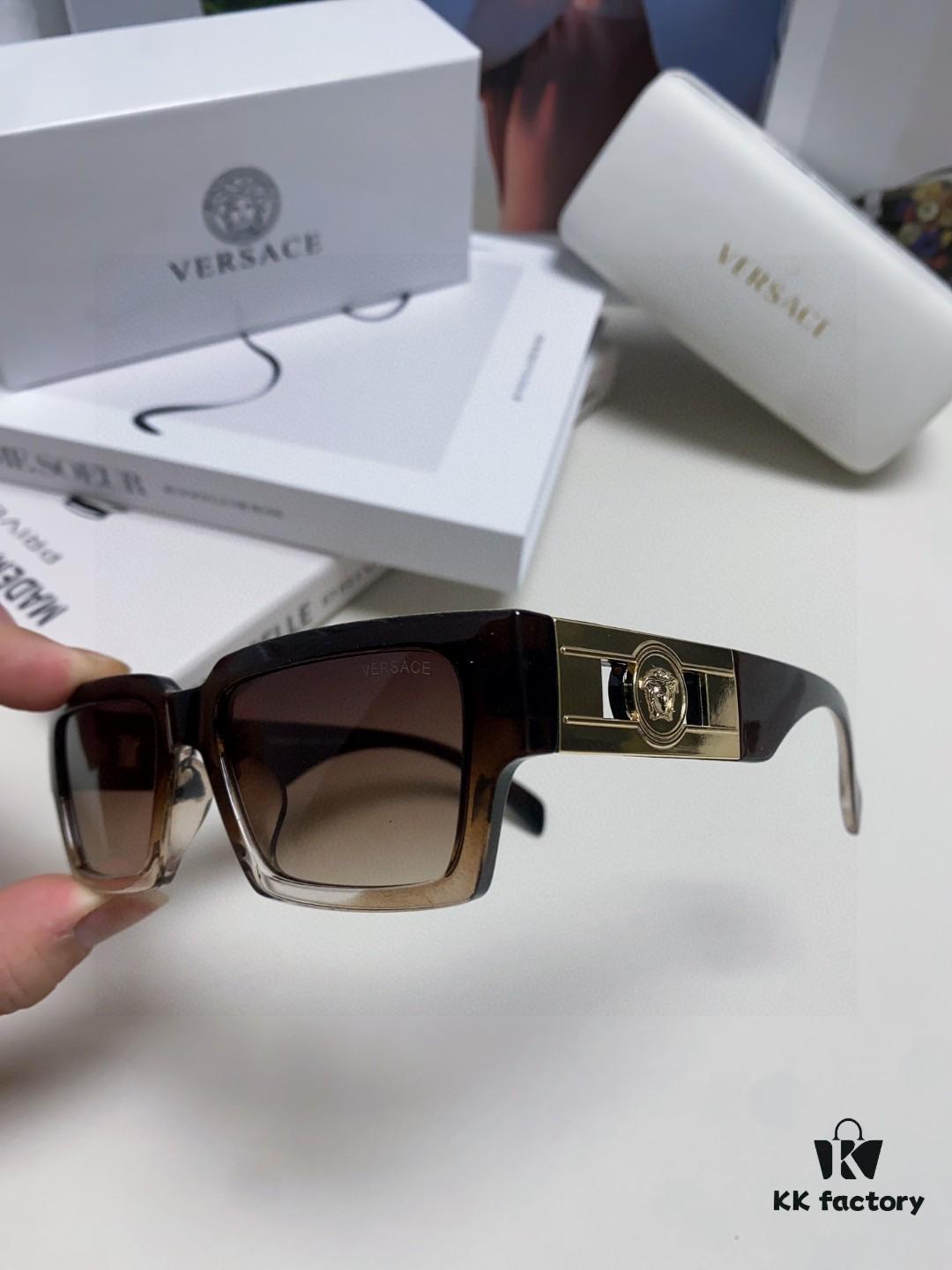 Versace 2024 New Arrival Trendy Sunglasses for Women, High-End Ins Style, Edgy and Fashionable Unisex Hip-Hop Sun Glasses for Men and Women, Couple's Eyewear