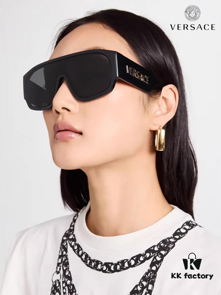 Versace 2024 New Arrival Sunglasses Unisex High-End One-Piece Aviator Sun Glasses for Driving 4439