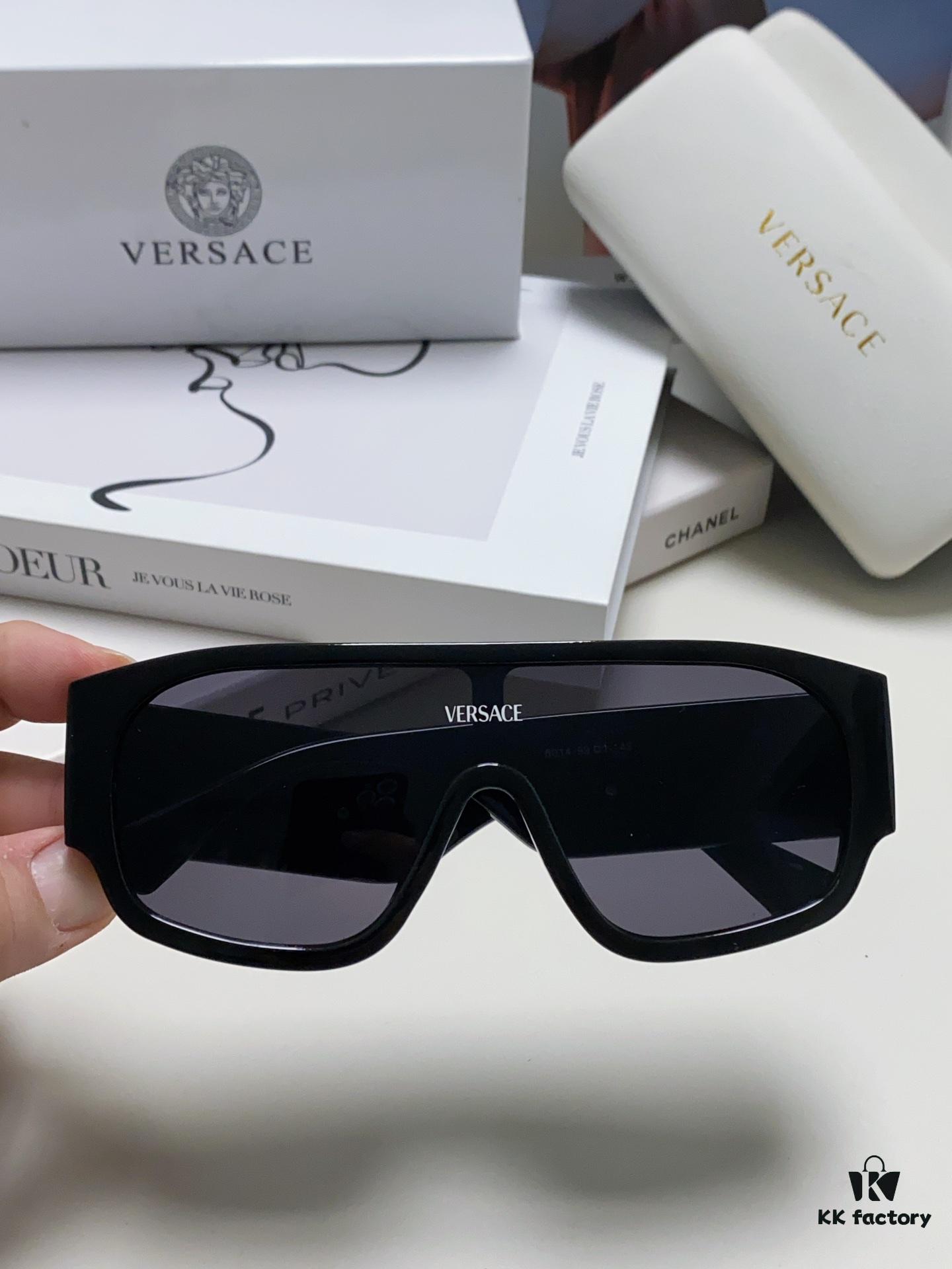 Versace 2024 New Arrival Sunglasses Unisex High-End One-Piece Aviator Sun Glasses for Driving 4439
