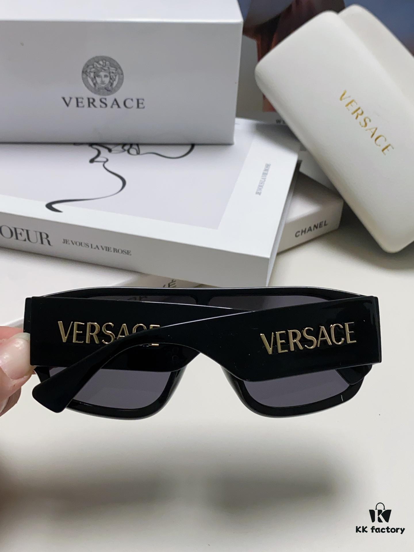 Versace 2024 New Arrival Sunglasses Unisex High-End One-Piece Aviator Sun Glasses for Driving 4439
