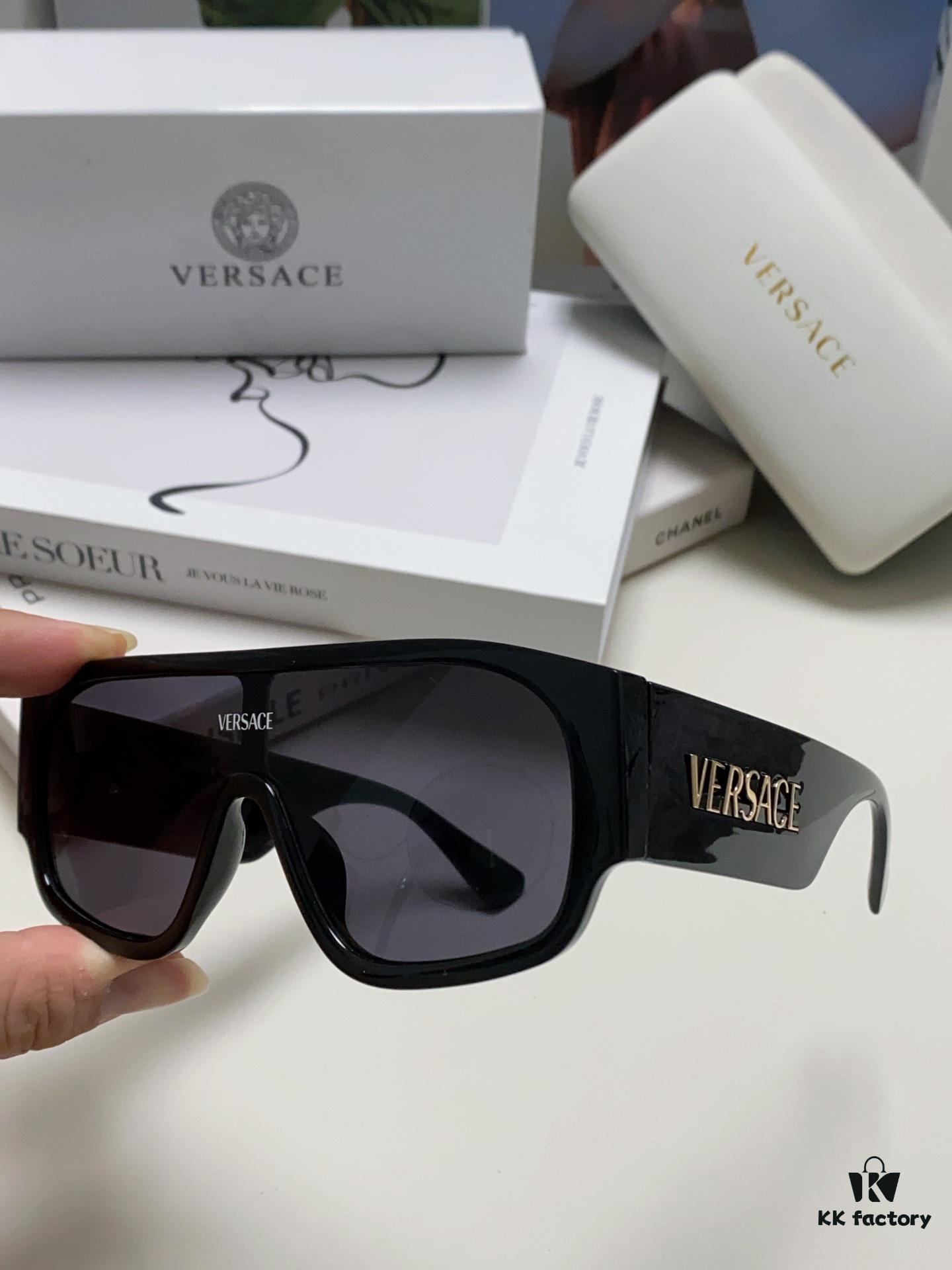 Versace 2024 New Arrival Sunglasses Unisex High-End One-Piece Aviator Sun Glasses for Driving 4439