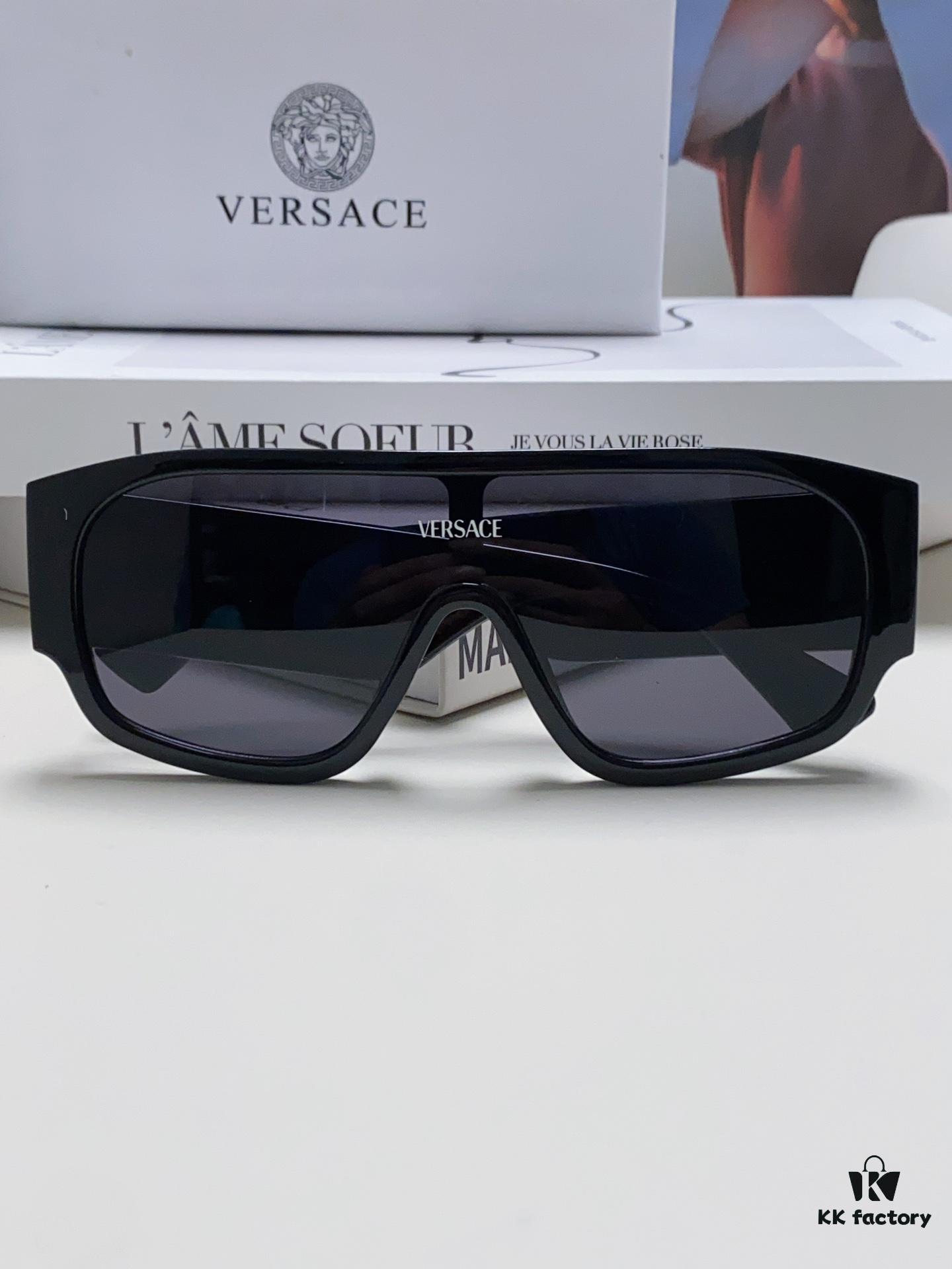 Versace 2024 New Arrival Sunglasses Unisex High-End One-Piece Aviator Sun Glasses for Driving 4439