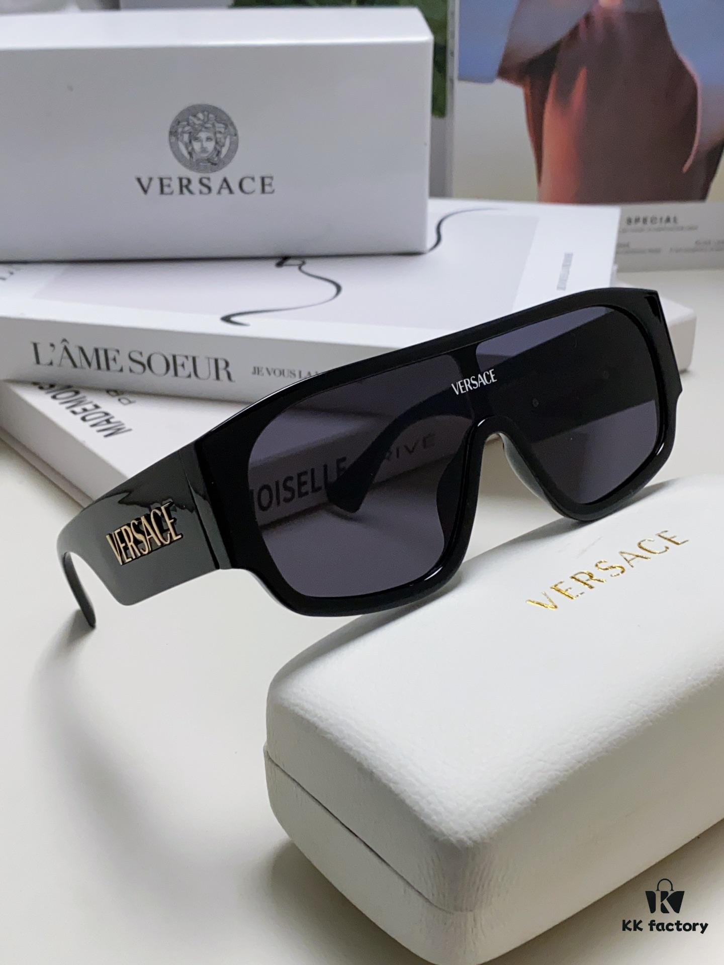 Versace 2024 New Arrival Sunglasses Unisex High-End One-Piece Aviator Sun Glasses for Driving 4439