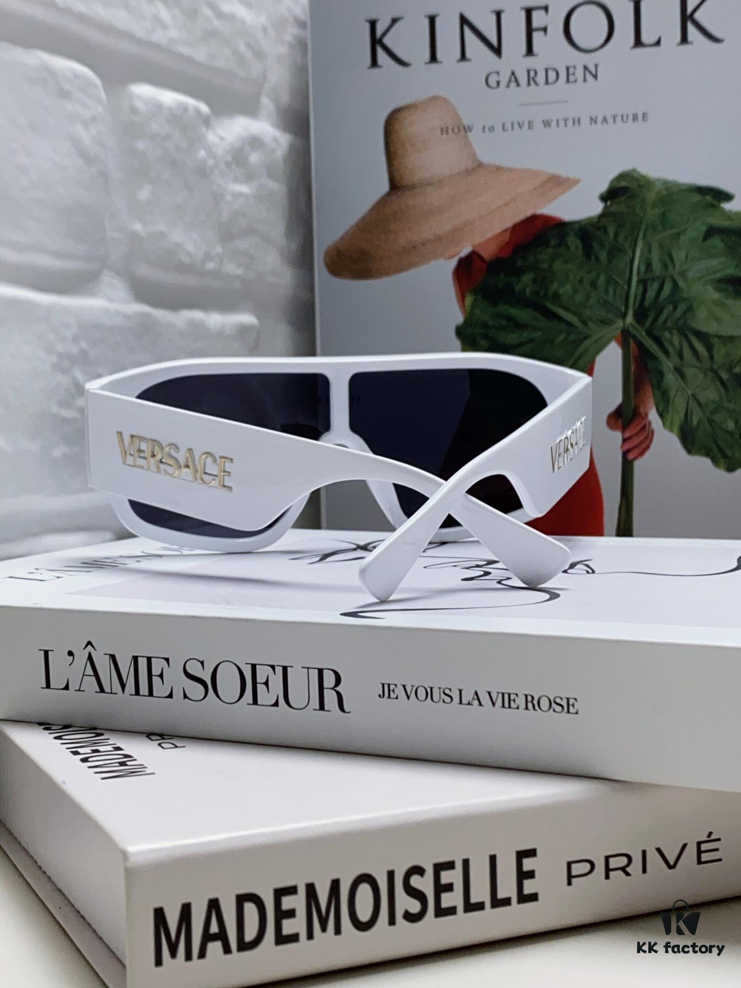 Versace 2024 New Arrival Sunglasses Unisex High-End One-Piece Pilot Sun Glasses for Driving 4439