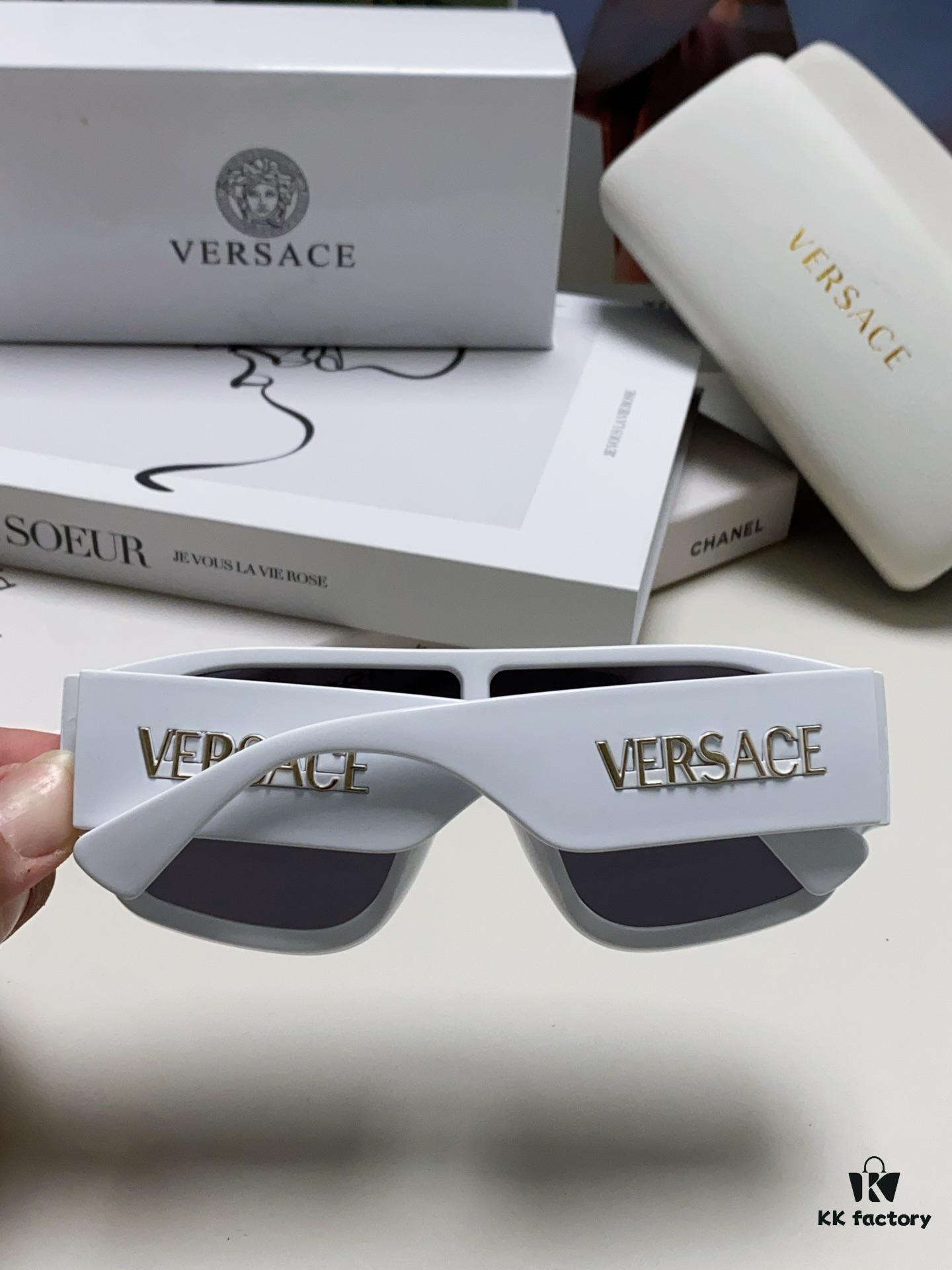 Versace 2024 New Arrival Sunglasses Unisex High-End One-Piece Pilot Sun Glasses for Driving 4439