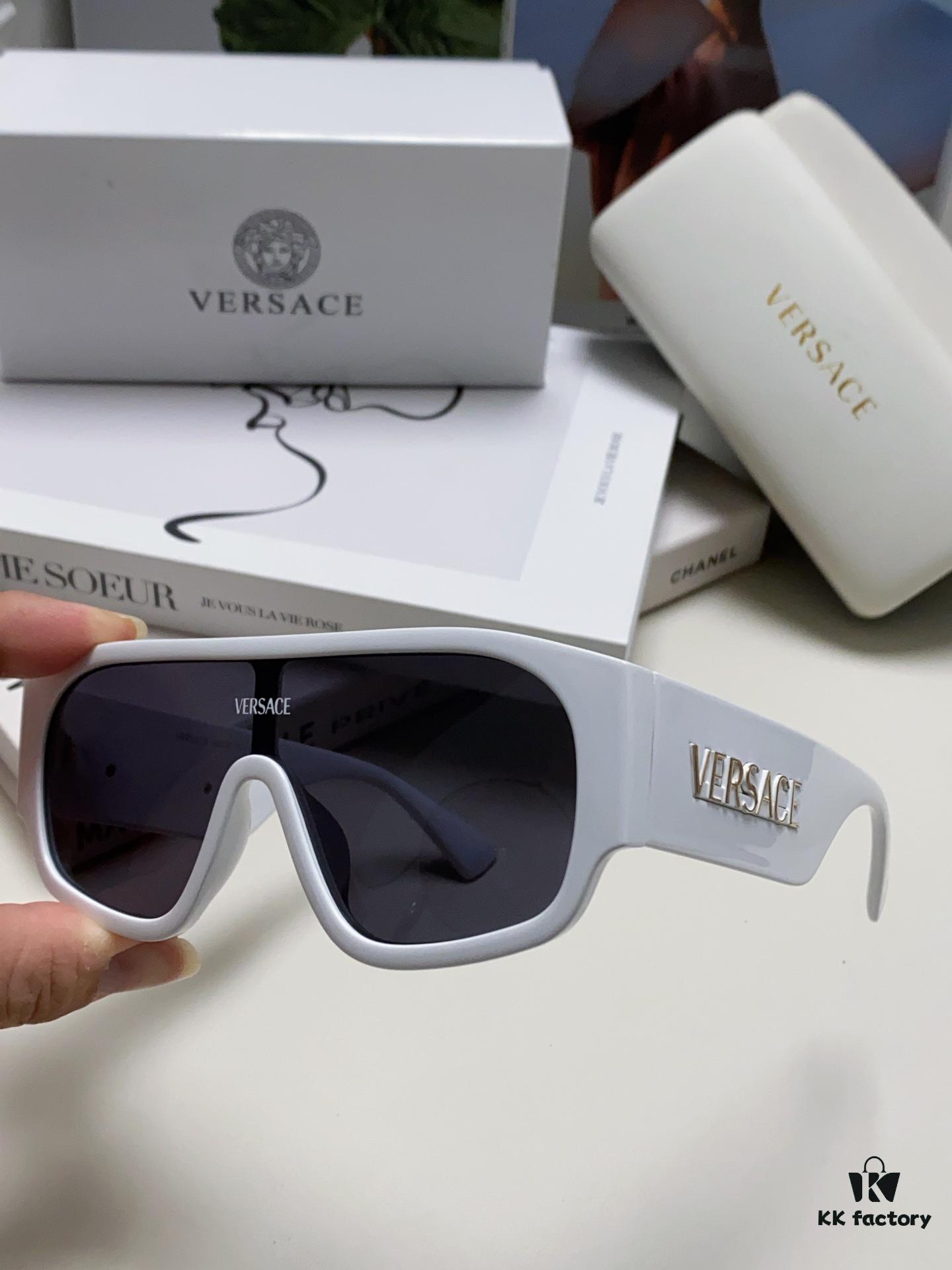 Versace 2024 New Arrival Sunglasses Unisex High-End One-Piece Pilot Sun Glasses for Driving 4439