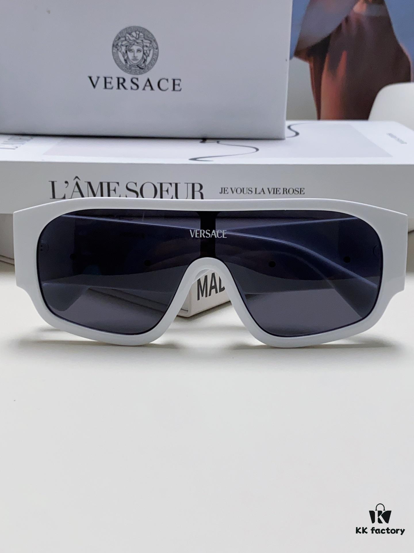Versace 2024 New Arrival Sunglasses Unisex High-End One-Piece Pilot Sun Glasses for Driving 4439