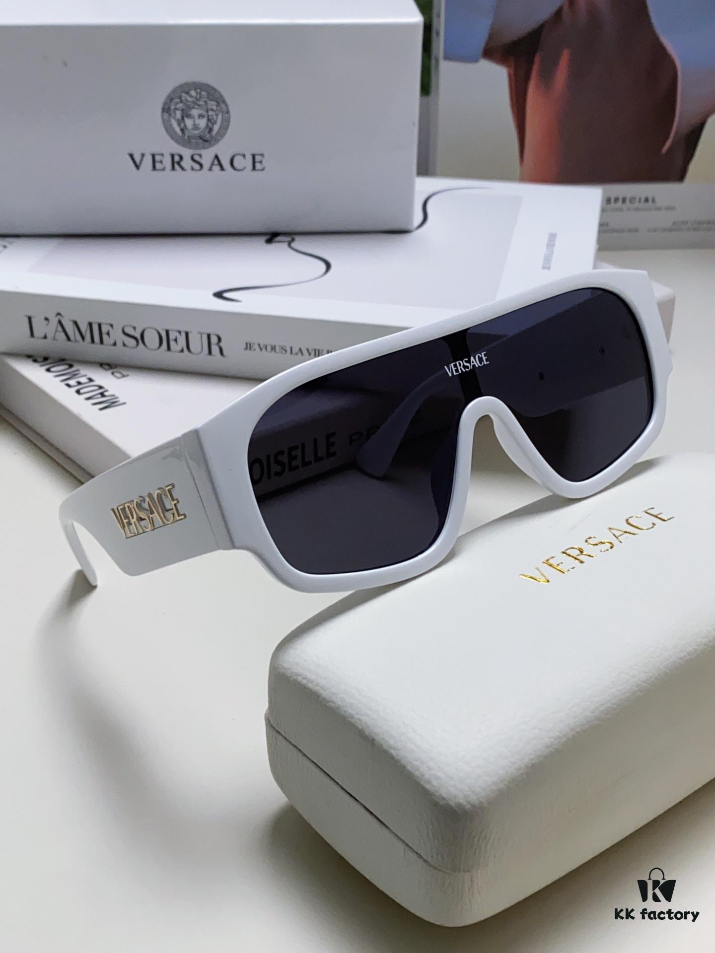 Versace 2024 New Arrival Sunglasses Unisex High-End One-Piece Pilot Sun Glasses for Driving 4439